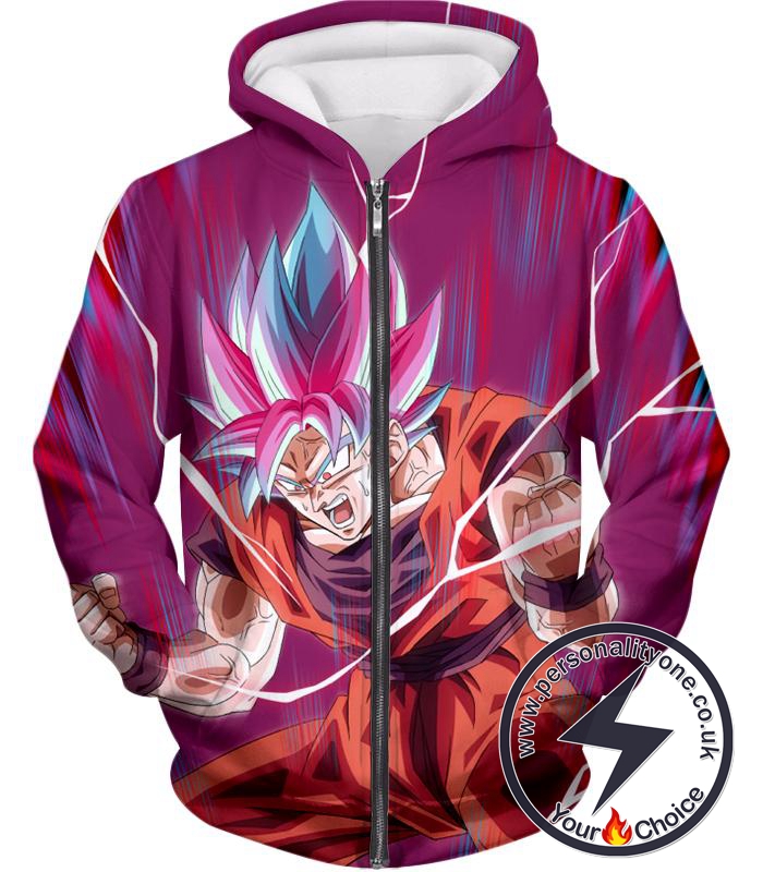 Dragon Ball Super Rising Ultimate Power Goku Super Saiyan Blue kaio-ken Incredible Action Zip Up Hoodie